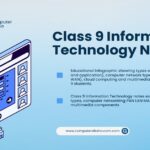 Class 9 Information Technology notes explaining software types, computer networking PAN LAN MAN WAN and multimedia components